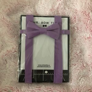 Purple Suspenders and Bow Tie